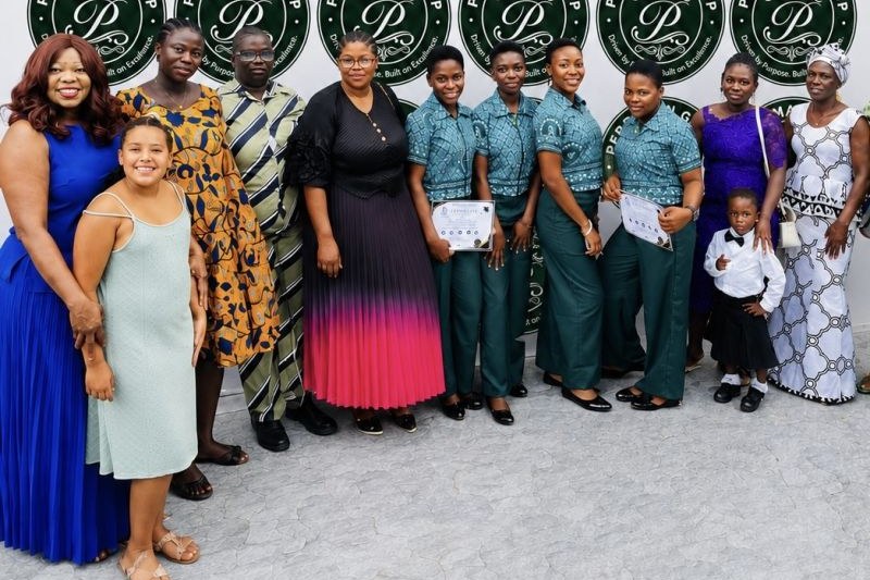 Fatima Perriman, far left, with a group of colleagues at a Perriman Group event